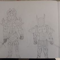 Mi proyecto del curso: Fábrica de personajes ilustrados, Los 2 Guerreros Oscuros. Ilustração tradicional, Design de personagens, Ilustração digital, Ilustração infantil, e Narrativa projeto de Ruddy Garcia Heredia - 07.06.2022