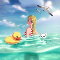 Summer time ✨ . Ilustrație tradițională, Design de caractere și Manga de ガネム アミール - 07.26.2022