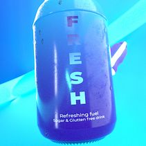 Mi proyecto del curso: Diseño de sets en 3D para productos . Fresh, glutten free Energy drink. Projekt z dziedziny  Reklama, 3D,  Manager art, st, czn, Projektowanie produktowe i  Projektowanie 3D użytkownika Blad Felipe - 07.09.2022
