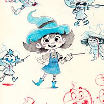 Meu projeto final: Uma bruxa na floresta mágica. Design de personagens, Esboçado, Desenho a lápis, Desenho, e Sketchbook projeto de Guille Rancel - 08.10.2022