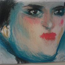 Picasso. Mujer en azul. Detalle. Pastel. . Un proyecto de Dibujo artístico de Estefania Trejo - 21.11.2022