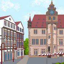 Mein Abschlussprojekt für den Kurs: Architektonische Illustration: Erfasse den Charakter der Stadt. Un proyecto de Ilustración tradicional, Arquitectura, Dibujo, Ilustración digital e Ilustración arquitectónica de Anna-Maria - 22.01.2023