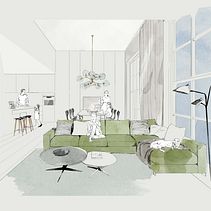 Illustration Falstaff LIVING Residences 1/2021 . % Katjana Lacatena tarafından hazırlanan Geleneksel illüstras, on, Mimarlık, Editor, al İllüstras, on, Dijital Çizim, Dekoras, Ve on projesi - 01.31.2023