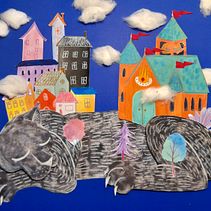 Frame curta- metragem O Templo do Rei (2021). Un projet de Collage, Illustration traditionnelle , et Direction artistique de Verônica Cabral - 02.02.2023