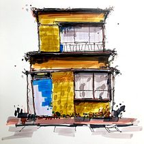 My project for course: Expressive Architectural Sketching with Colored Markers. Un projet de Esquisse , Dessin, Illustration architecturale, Carnet de croquis et Illustration à l'encre de Adrianto Putra Prasetyo - 27.02.2023