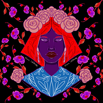 Flower Girl. Un proyecto de Ilustración tradicional, Collage, Dibujo, Ilustración digital, Pintura a la acuarela, Dibujo de Retrato e Ilustración botánica de Ryane Paiva - 19.06.2023