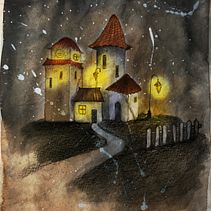 My project for course:  Imaginary Places: Draw, Paint, and Digitize on Photoshop Ein Projekt aus dem Bereich Skizzenentwurf, Zeichnung, Digitale Illustration, Architektonische Illustration und Erzählung von Ana Teixeira - 21.06.2023