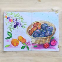 My project for course: Illustrating Nature: A Creative Exploration. Un proyecto de Ilustración tradicional, Pintura, Dibujo, Pintura a la acuarela, Ilustración naturalista				 y Collage de Marysia T-k - 28.06.2023