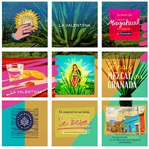 LA VALENTONA - Casa de mezcales. Traditional illustration, Advertising, Br, ing, Identit, Vector Illustration, Logo Design, Digital Illustration, Instagram, Graphic Design, and Collage project by Lili Espinosa - 04.15.2023