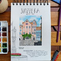 Il mio progetto del corso: Diario di viaggio ad acquerello Ein Projekt aus dem Bereich Traditionelle Illustration, Aquarellmalerei, Architektonische Illustration und Sketchbook von Elisa Bosia - 26.08.2023