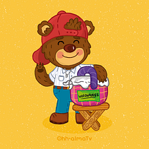 Osito Vendedor. Projekt z dziedziny Trad, c, jna ilustracja i Projektowanie postaci użytkownika Alma Tv - 29.08.2023