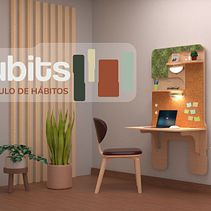 Hubits, módulo de hábitos. Un proyecto de Diseño, creación de muebles					, Diseño industrial y Diseño de iluminación de Andrea Carolina Zambrano Herrera - 06.11.2023