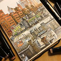 NewYorkCity Street art . Desen & Ilustrație tradițională de Valérie Buono - 12.01.2023