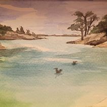 Hiking. Un proyecto de Pintura a la acuarela de Pamela Obika - 20.01.2024