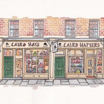 Laird Hatters Shops-Kommission Ein Projekt aus dem Bereich Aquarellmalerei, Zeichnung, Architektur und Architektonische Illustration von Urban Anna - 22.02.2024