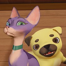 Cleo vs Leo. 3D, Rigging, 3D Animation, and 3D Character Design project by Ana Luíza Silva - 02.26.2024