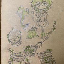 Meu projeto do curso: margot, a fada. Un proyecto de Diseño de personajes, Bocetado, Dibujo a lápiz, Dibujo y Sketchbook de Luana Bentes - 08.04.2024