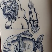 Mi proyecto: Tatuaje para principiantes. Un proyecto de Diseño de tatuajes e Ilustración tradicional de Martin Jarrin - 01.05.2024