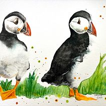 Mi proyecto del curso: Acuarela artística para ilustración de aves. Traditional illustration, Watercolor Painting, Realistic Drawing, and Naturalistic Illustration project by Maribel González Sigurjóns - 05.24.2024