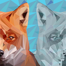 Low Poly de Zorro. Design, and Graphic Design project by María Alemán - 11.09.2023