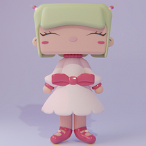My project for course: Kawaii Character Creation in 3D with Blender. Projekt z dziedziny Trad, c, jna ilustracja, Projektowanie postaci, Ilustracja c, frowa,  Modelowanie 3D i Manga użytkownika Marie Van Belleghem - 29.05.2024