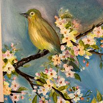 Spring bird, current oil painting project . Lukisan Min, Dan ak proyek oleh Asta Bonniot - 06.04.2024
