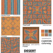 "Desert Breeze" - in 4 colorways. Un proyecto de Diseño gráfico, Diseño de producto, Pattern Design e Ilustración digital de Karen Weber - 05.06.2024