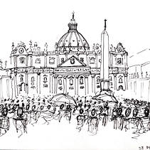 Sketchbook from Rome, February 2024. Een project van Traditionele illustratie, Architectuur,  Architecturale illustratie,  Schetsen,  Tekening y Tekening met potlood van Amy Cotter - 10.02.2024
