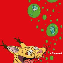 Caracal ebrio. Traditional illustration, Digital Illustration, Vector Illustration, and Poster Design project by Miguel Barrera - 12.22.2024