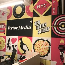 Vector Media Office Mural. Br, ing, Identit, Graphic Design, and Digital Illustration project by Andrew Ryder - 12.23.2024