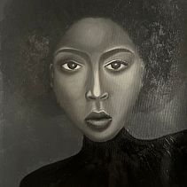 Oil painting depicting a woman with an Afro hairstyle. Un progetto di Pittura ad olio di Omawumi Kola-Lawal - 01.01.2025