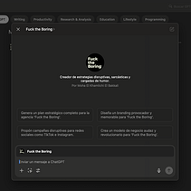 El manifiesto del marketing que se ríe del sistema." . % Mohamed El Khamlichi El Bakkali tarafından hazırlanan AI İçerik Oluşturma, Yapa, Zeka Tasarımı, Yapa, Zeka Programlama, Yapa, Zeka, İşletme, ChatGPT, Yaratıcı Danışmanlık, Tasarım Yönetimi, Ve Yönetim ve Verimlilik projesi - 01.23.2025