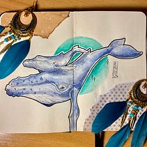 Mi proyecto del curso: Ilustración de animales: dibuja la vida salvaje en tu sketchbook. Un proyecto de Collage, Ilustración tradicional, Ilustración naturalista				 y Sketchbook de Alba Muñoz Rubio - 27.01.2025