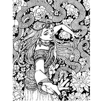 Nikiya's Final Dance: A Tragic Farewell. Een project van  Tekening,  Artistieke tekening y  Illustratie met inkt van Lorena Arevalo - 16.02.2025