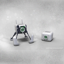 cubeRobot. 3D, and 3D Modeling project by Andrés Santiago Rodríguez Prada - 03.26.2025