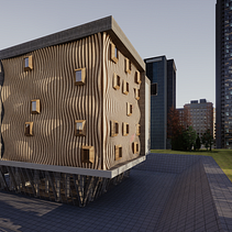 Edificio Paramétrico Revit. Un projet de 3D, Architecture, Architecture numérique, Architecture d'intérieur, Modélisation 3D , et ArchVIZ de Jorge Gutiérrez - 12.04.2025