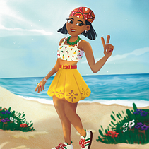 Golden Hour Girl by art.mandi. Een project van Digitale tekening, Digitale illustratie y Traditionele illustratie van Amanda Branco Vaz de Oliveira - 12.04.2025