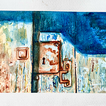 Texturas en puerta. Artes plásticas, Pintura, e Pintura em aquarela projeto de Ana Lopez Castro - 30.04.2025