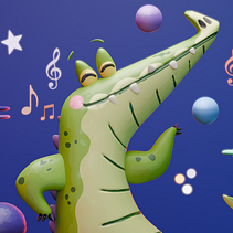 Larry the crocodile Ein Projekt aus dem Bereich 3D, Design von 3-D-Figuren, 3-D-Design, 3-D-Modellierung und Design von Figuren von Arles Jampiere Arenas Lizarazo - 09.05.2025