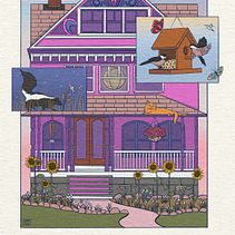 Grüße aus der Heimat – Gestalten Sie eine verträumte Postkartenillustration Ihrer Heimatstadt Ein Projekt aus dem Bereich Digitale Illustration, Zeichnung, Kreativität, Digitale Zeichnung, Architektur, Digitale Malerei, Architektonische Illustration und Botanische Illustration von Cat Willett - 17.06.2025