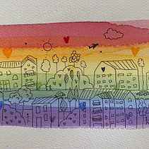 Città orgogliosa dell'amore. Un progetto di Illustrazione tradizionale e Pittura ad acquerello di Karol Sissa - 30.06.2025