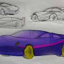 Sketching de un auto deportivo Ein Projekt aus dem Bereich Design, Industriedesign, Produktdesign und Skizzenentwurf von Gerardo Víquez Vargas - 03.09.2025