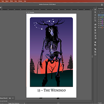 Card 13 | The Wendigo (Death). Digital Illustration, Drawing & Ink Illustration project by Dave Linabury - 01.15.2026