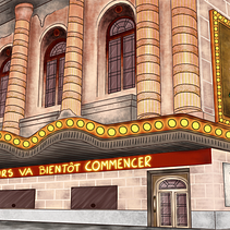 Dessin animé d'un théâtre . Ilustrație digitală, Desen, Animație, Desen digital, Design digital, Pictură digitală și Desen artistic de Roxane Onyria - 02.06.2026