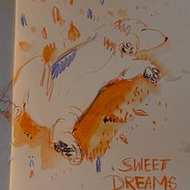 Blockaden lösen mit Dackel als Modell. Fine Arts, Traditional illustration, Painting, Creativit, and Sketchbook project by Sandra Schulze - 03.11.2026