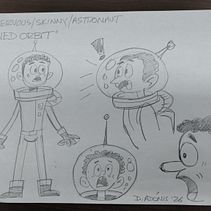 FINAL CHARACTER Skinny Nervous Astronaut  Ein Projekt aus dem Bereich Zeichnung, Design von Figuren, Traditionelle Illustration und Digitale Illustration von Dietrich Adonis (Ordoñez) - 25.03.2026