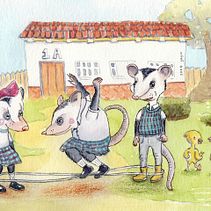 Tlacuaches saltarines Ein Projekt aus dem Bereich Bildende Künste, Zeichnung, Traditionelle Illustration, Kinderillustration, Erzählung, Malerei und Aquarellmalerei von Elena Montalvo - 22.04.2026