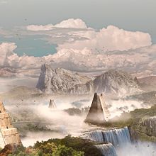 Matte Painting: Complejo Piramidal por Julián Mengibar