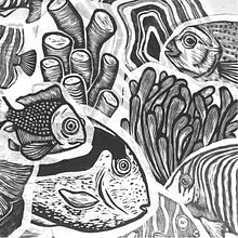 EL OCEANO: Collage de pasteups xilográficos