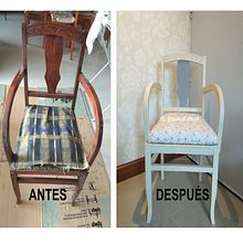 Restauración y tapizado de 1 silla con posabrazos